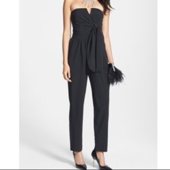 Foreign Exchange Pants - Foreign Exchanch strapless black jumpsuit